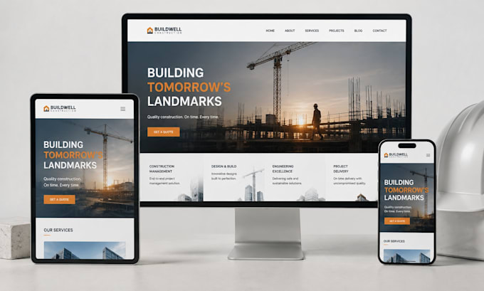 design construction company website contractor, builder engineering firm