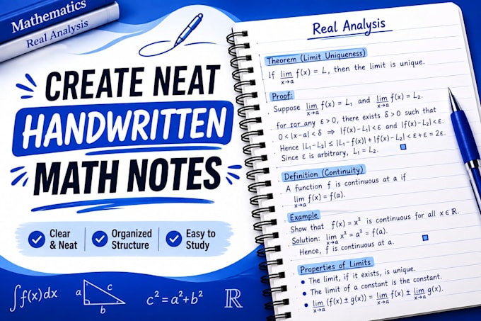 create neat handwritten mathematics notes