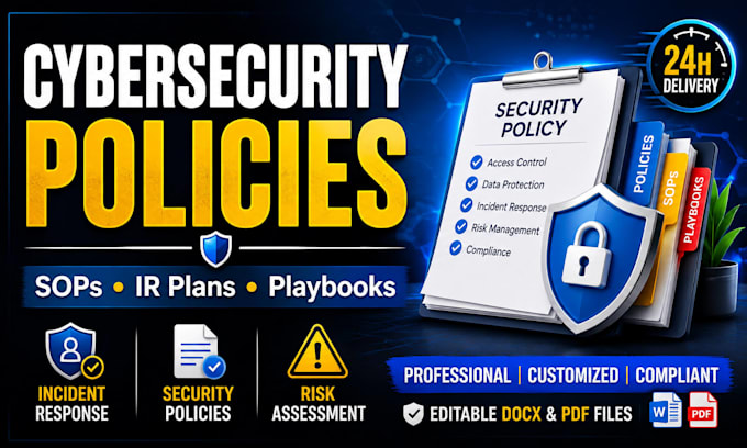 create cybersecurity policies, sops, and incident response plans