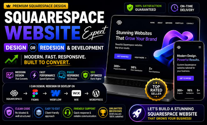 design squarespace website or redesign squarespace website development SEO
