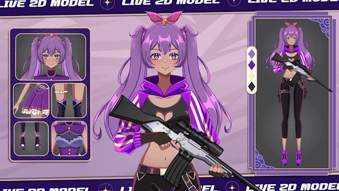design and rig live2d vtuber model anime live2d model rigging 3d vtuber model