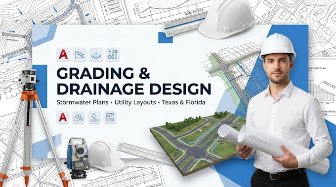 do grading and drainage design stormwater plan utility layout texas, florida