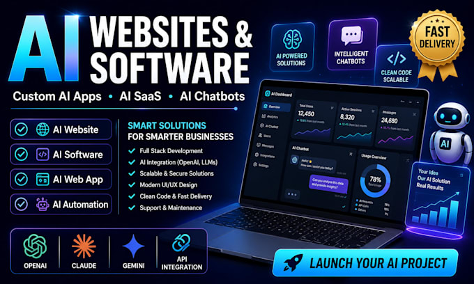 develop ai website, custom website development, ai saas webiste designing