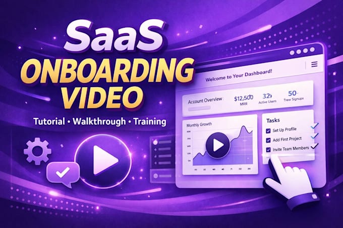 create saas onboarding video and product walkthrough for software or app