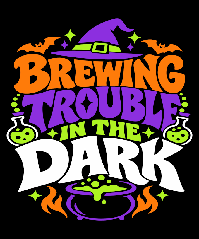 create halloween witch typography t shirt design