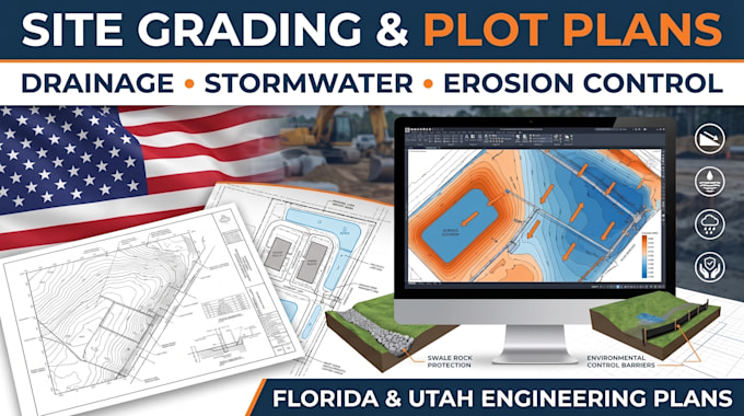site grading plot plan and drainage and stormwater erosion control florida utah