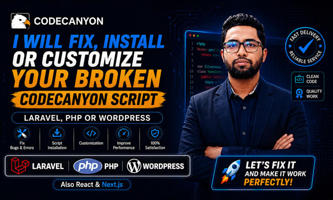 bug fix, install or customize codecanyon scripts in laravel, PHP or wordpress