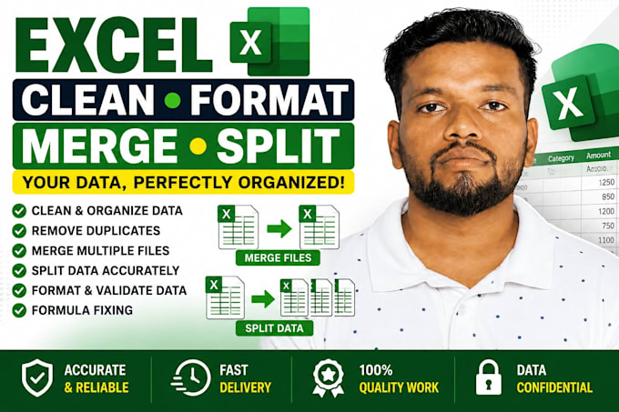 clean excel data, remove duplicates and fix formatting