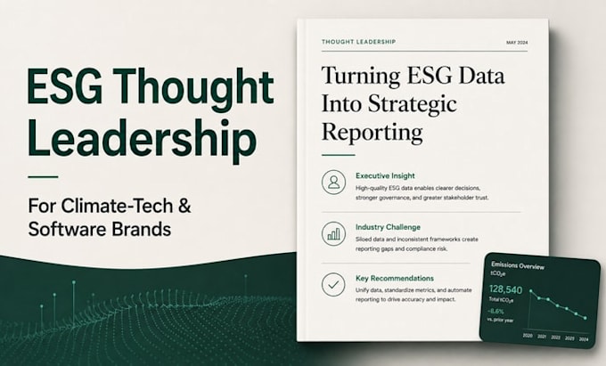 write b2b esg software case studies, csrd content and climate thought leadership