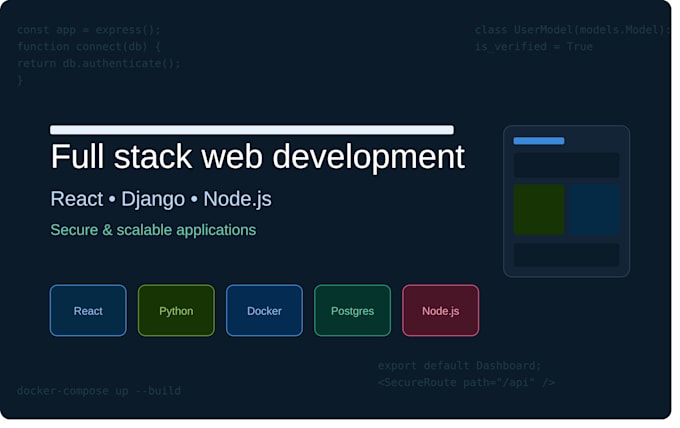 develop a secure full stack react and django web app