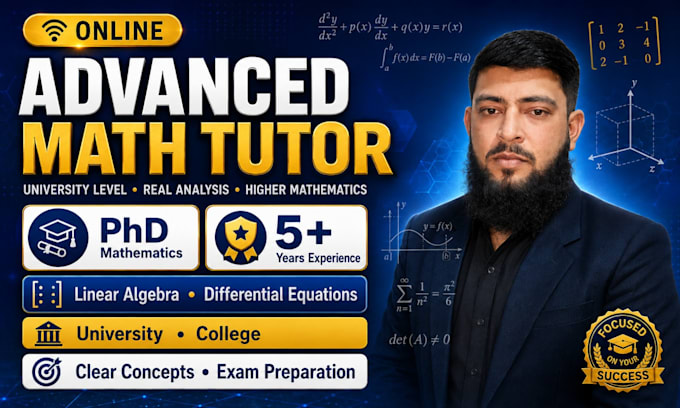 tutor you in linear algebra differential equations and advanced mathematics