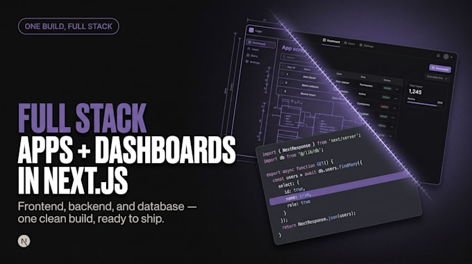 be your full stack nextjs developer for custom web apps and dashboard