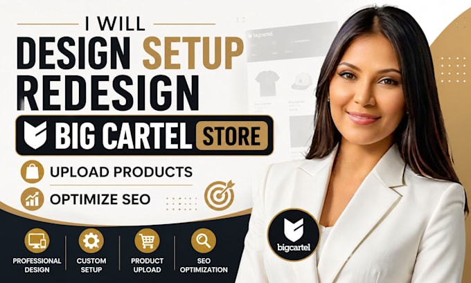 design setup redesign big cartel store upload products optimize SEO