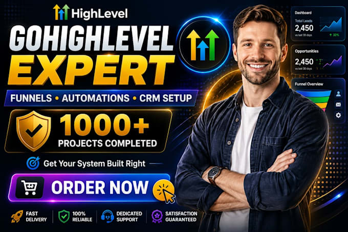 set up gohighlevel CRM automation, website, workflow and ghl sales funnel