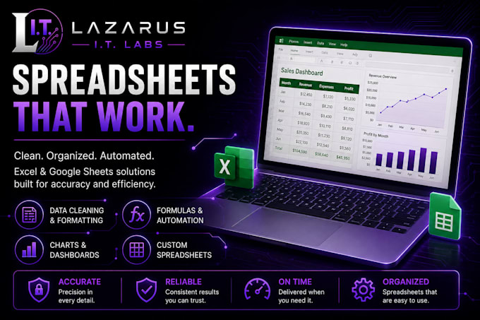 create, fix, or format microsoft excel and google sheets