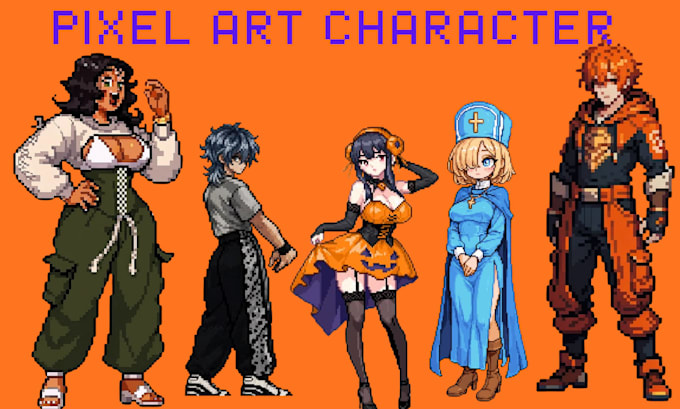 create custom pixel art character, game sprite, rpg character and nft pixel art