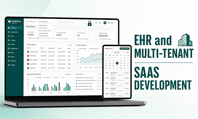 build a custom ehr multi tenant saas dashboard web application
