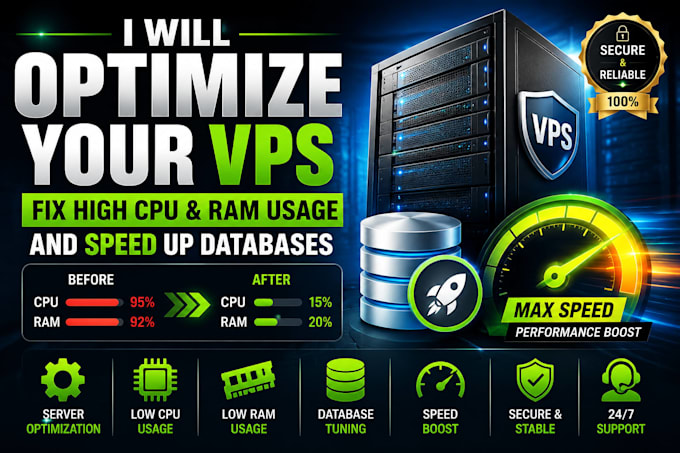 optimize your vps, fix high cpu ram usage, and speed up databases