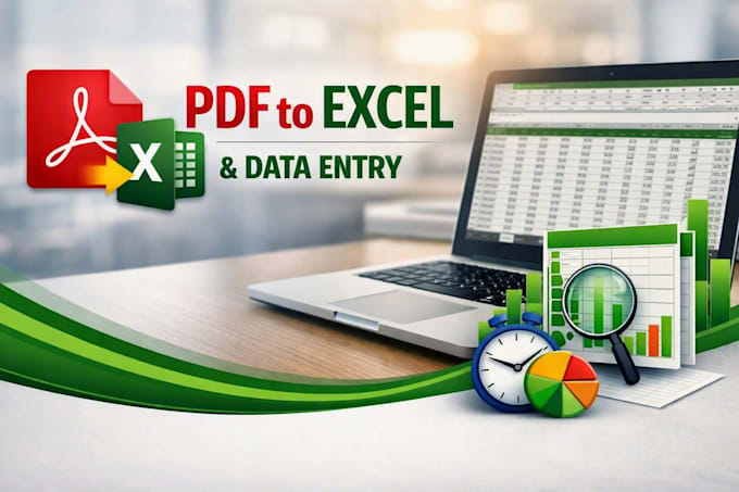data entry and convert pdf to excel files, data entry
