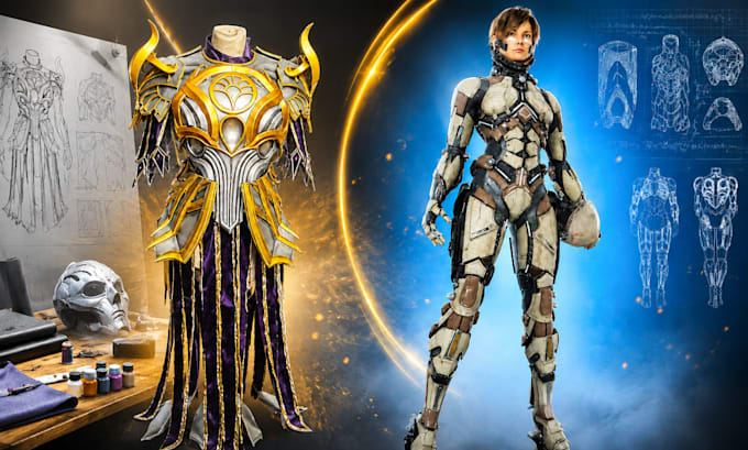 design eva foam cosplay armor, sewing patterns, and 3d cosplay model