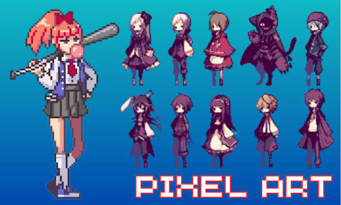 do pixel art character animation art design sprite sheet pixel game art scene