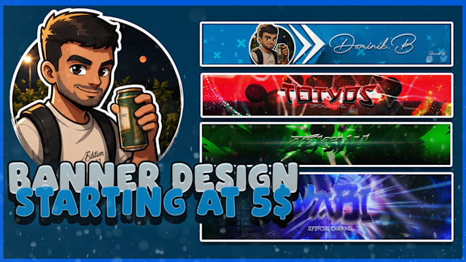 design a professional youtube and twitch banner