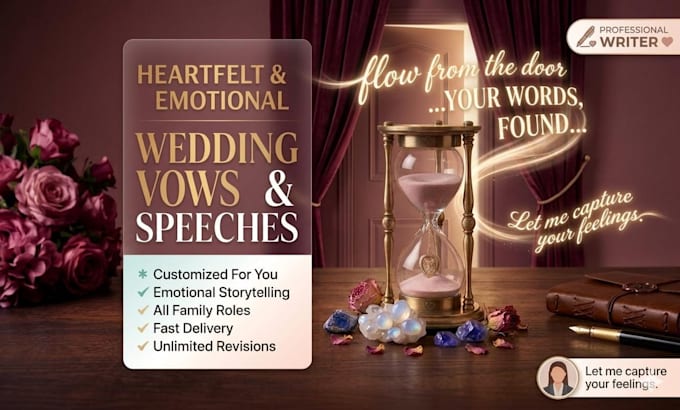 write your best man speech, maid of honor speech or vows