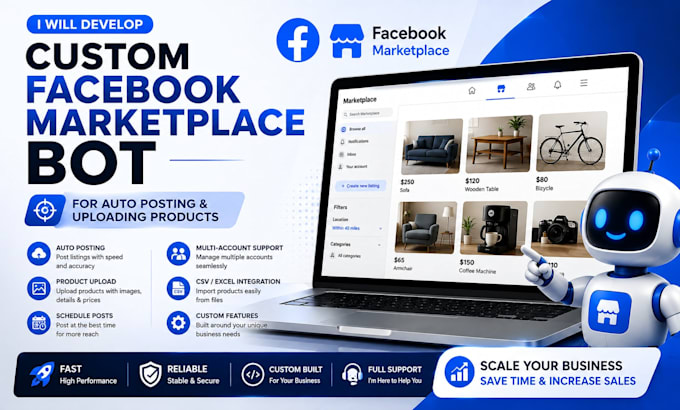 develop custom facebook marketplace bot for auto posting and products uploading