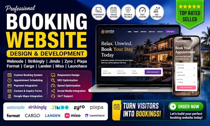 build webnode jimdo zyro pixpa format cargo landen launchaco booking website