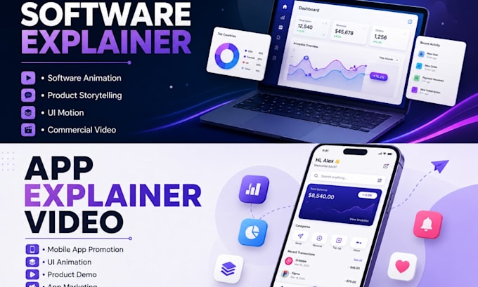 create a professional mobile app explainer video with UI animated motion graphic