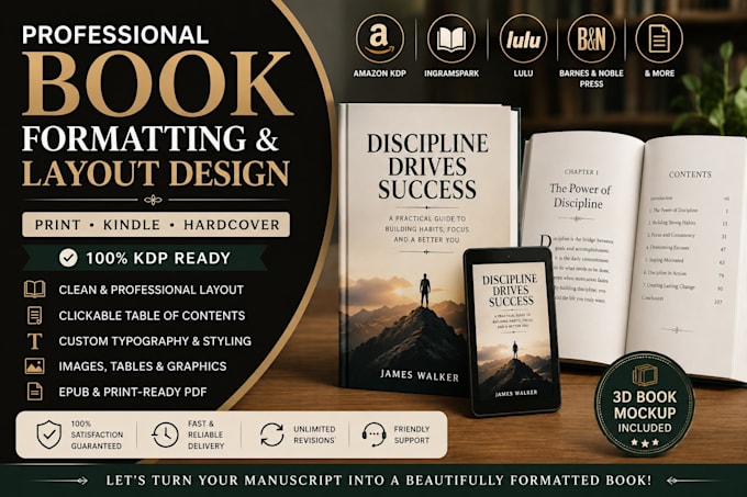 book formatting and layout design for print and ebook