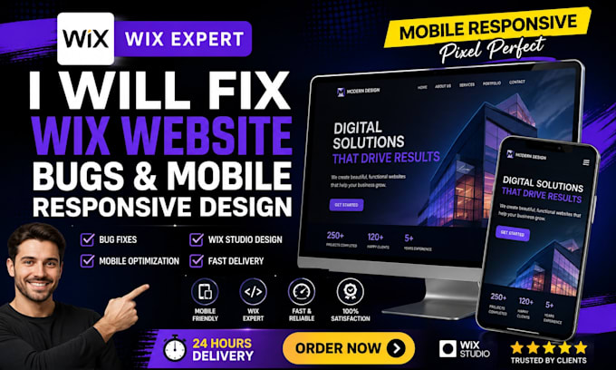 l fix wix studio mobile responsiveness, breakpoint and layout errors fast