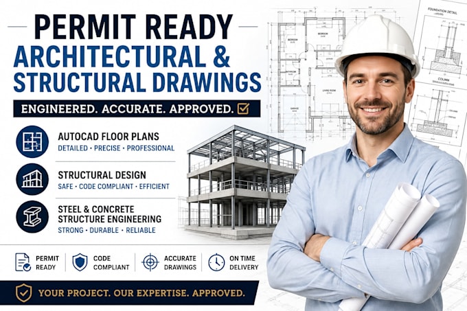 create civil structural engineering designs and architectural autocad drawings