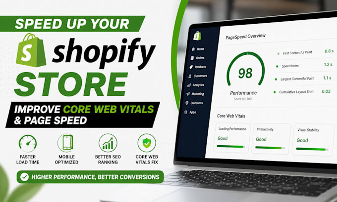 speed up shopify store, improve core web vitals and page speed