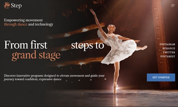 design wix dance studio website choreography ballet dance performing art website