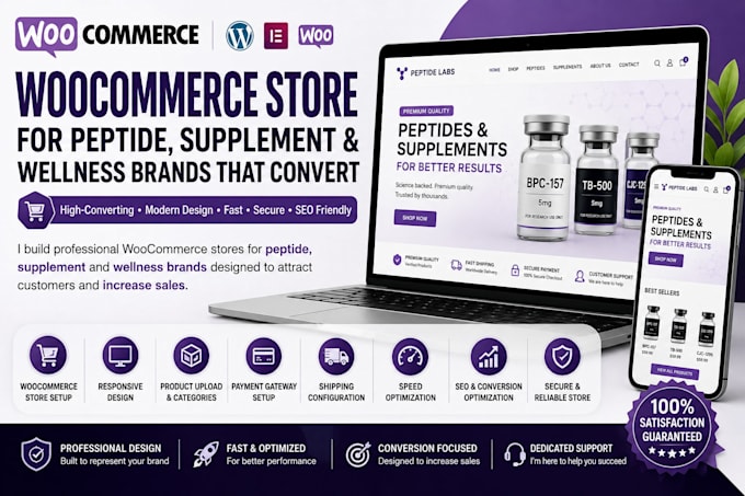 build woocommerce store for peptide supplement and wellness brands that converts