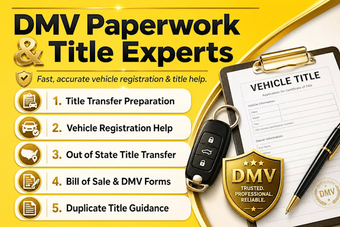 organize dmv paperwork vehicle registration and title transfer