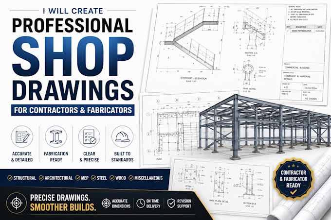 create shop drawings for contractors and fabricators