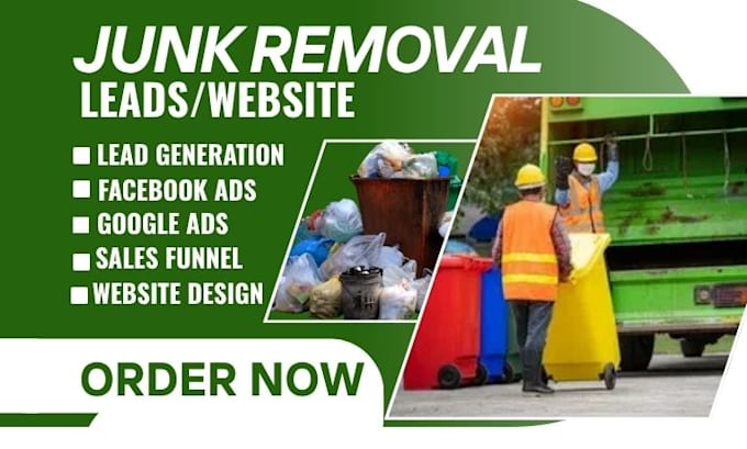 junk removal leads dumper leads cleaning leads hauling landing page google ads