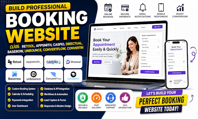 build appsmith spectra  directual baserow unbounce convertflow booking website