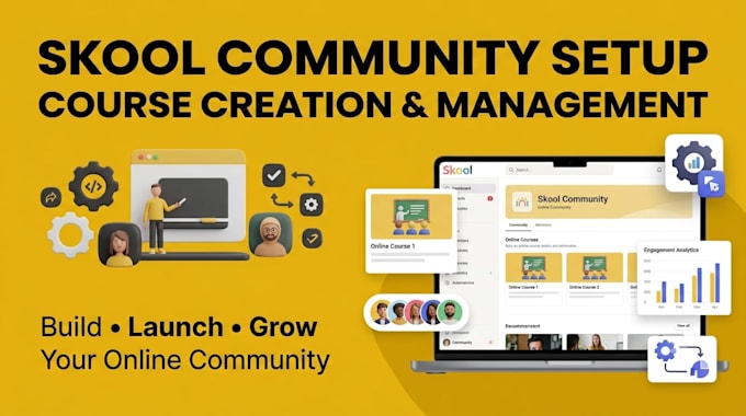 setup skool community setup skool course creation skool online community manager