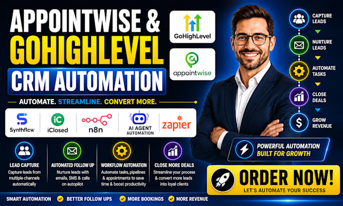 do gohighlevel appointwise synthflow iclosed n8n ai agent automation zapier CRM