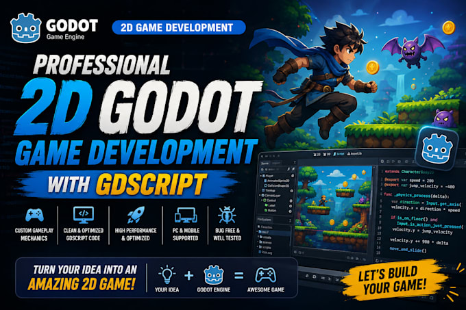 develop a professional 2d godot game with gdscript
