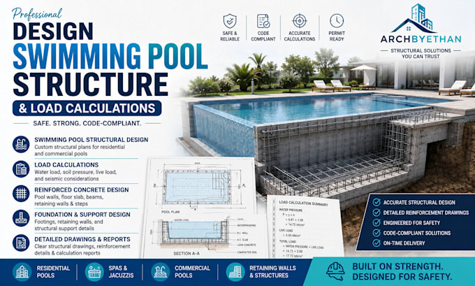 do the structural design and drafting of swimming pool