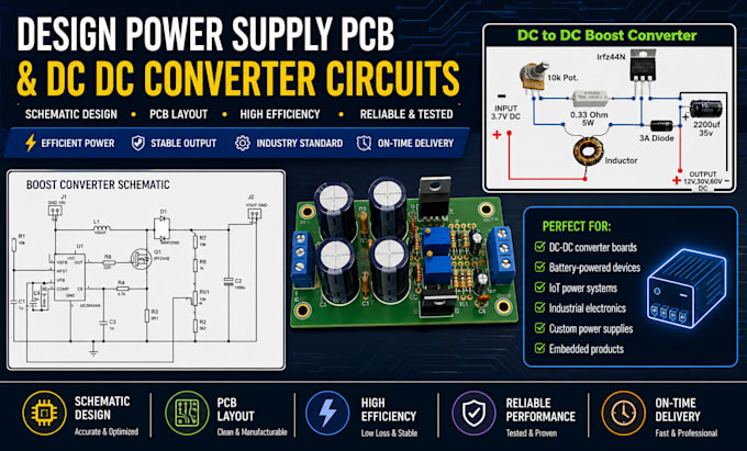 design power supply pcb and dc dc converter circuit