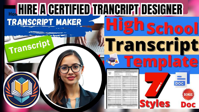 design professional high school transcript, college and university transcript