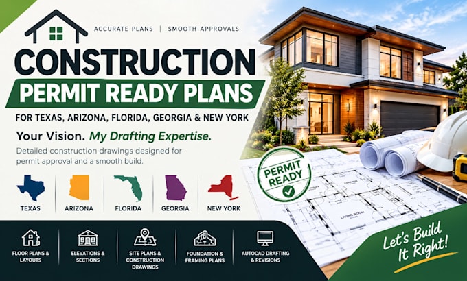 do construction permit ready plan for texas, arizona, florida, georgia, new york