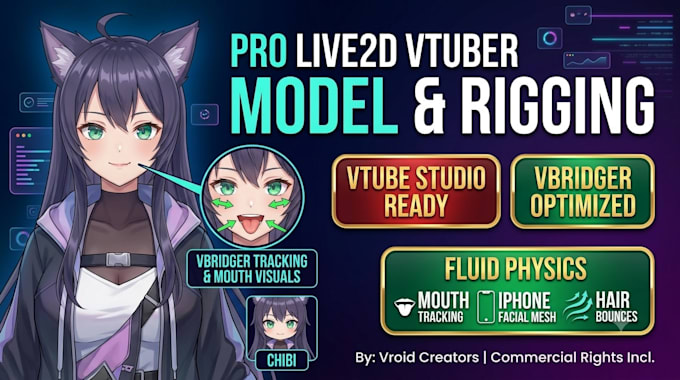create and rig pro live2d vtuber model for vtube studio