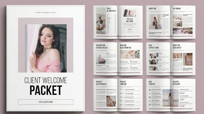 design vendor welcome packet, training workbook, procurement guide, canva slides