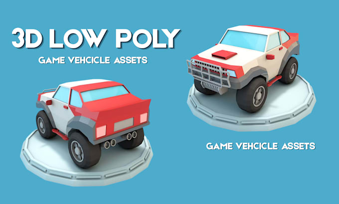 create low poly game ready vehicle for unity unreal engine game assets